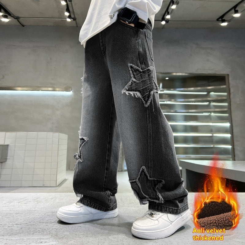 Wide-leg Pentagram Jeans