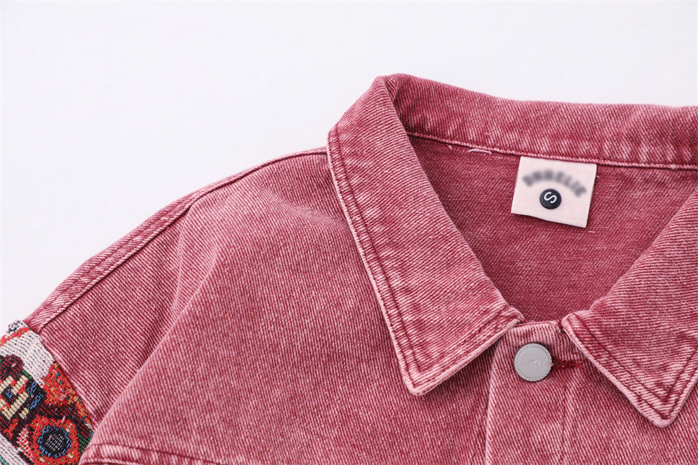 Washed And Worn Denim Jacket