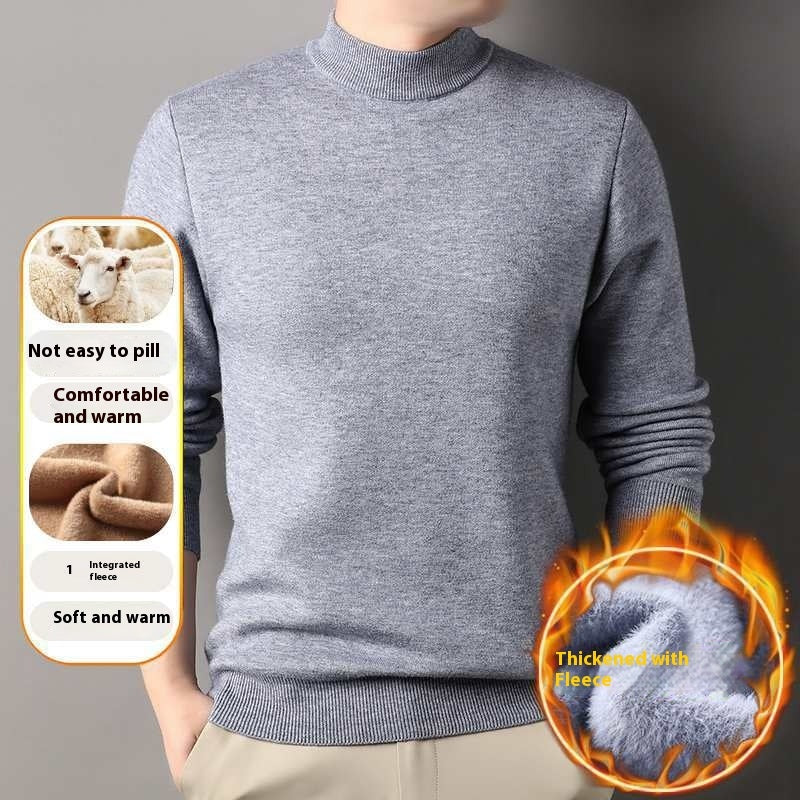 Wool Leather Velvet Padded Sweater