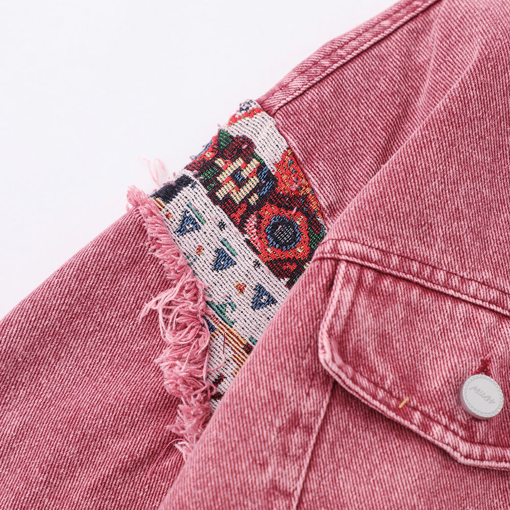 Washed And Worn Denim Jacket