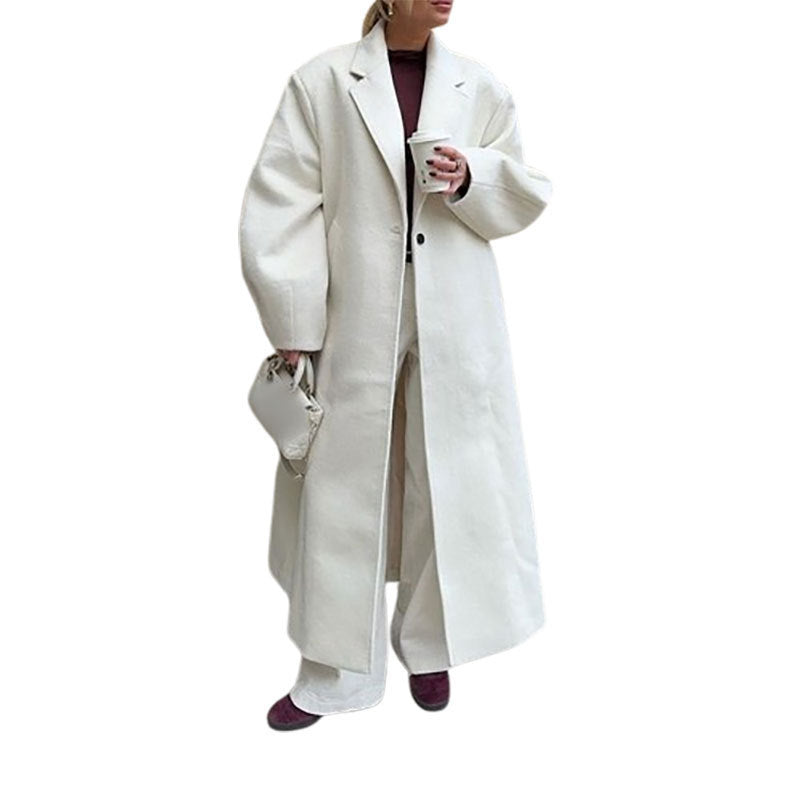 Long Woolen Coat Outerwear  Style