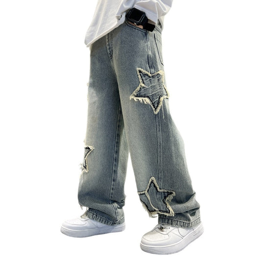 Wide-leg Pentagram Jeans
