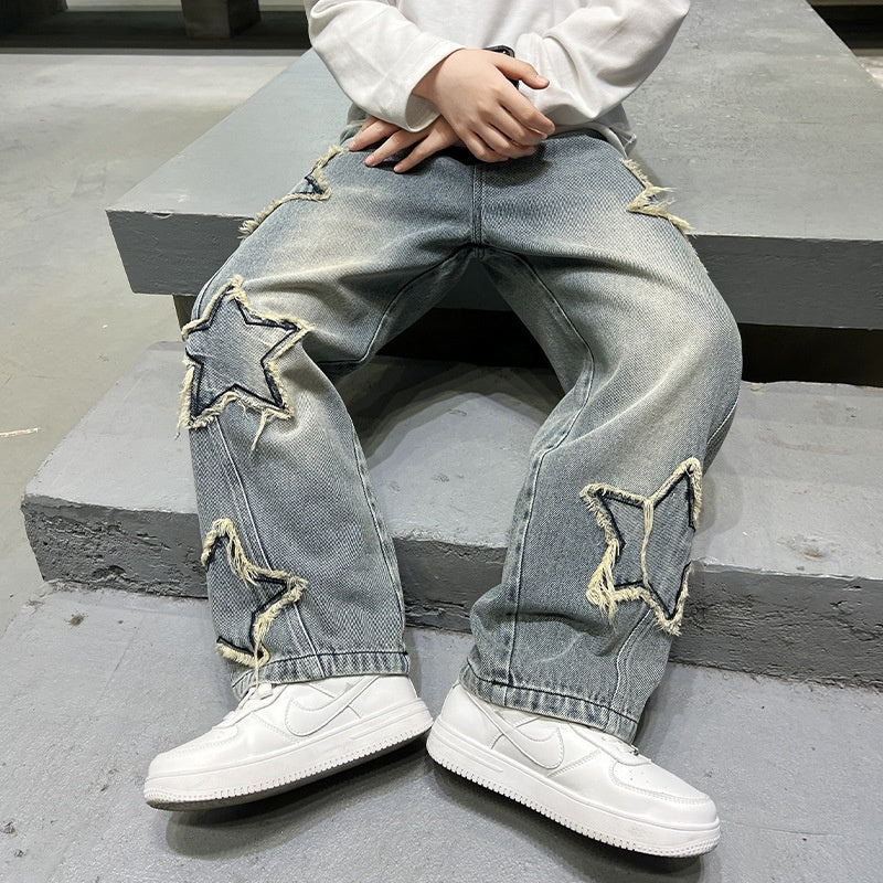 Wide-leg Pentagram Jeans