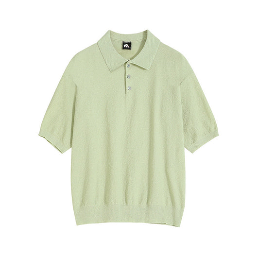 Simple Retro Knitted Polo Shirt