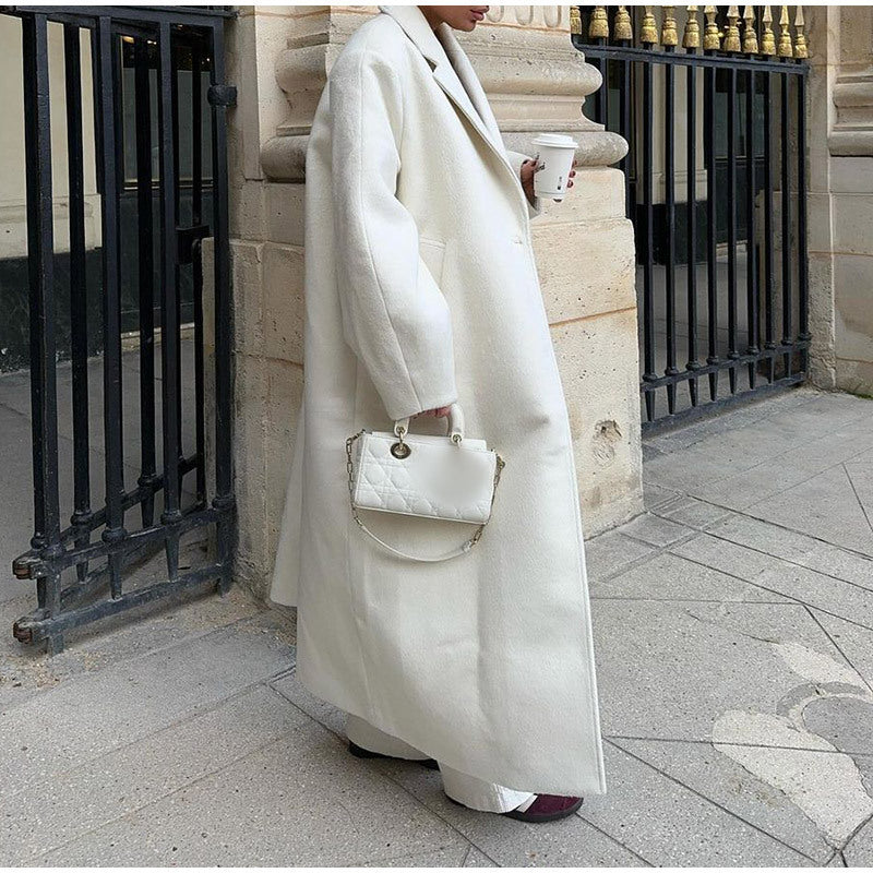 Long Woolen Coat Outerwear  Style