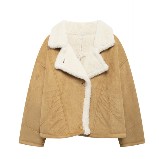 Lamb Wool Khaki Coat