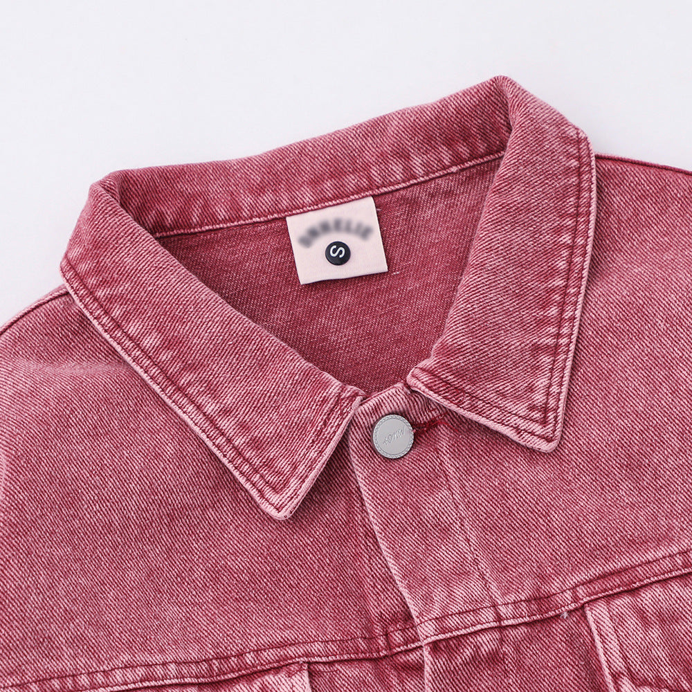 Washed And Worn Denim Jacket