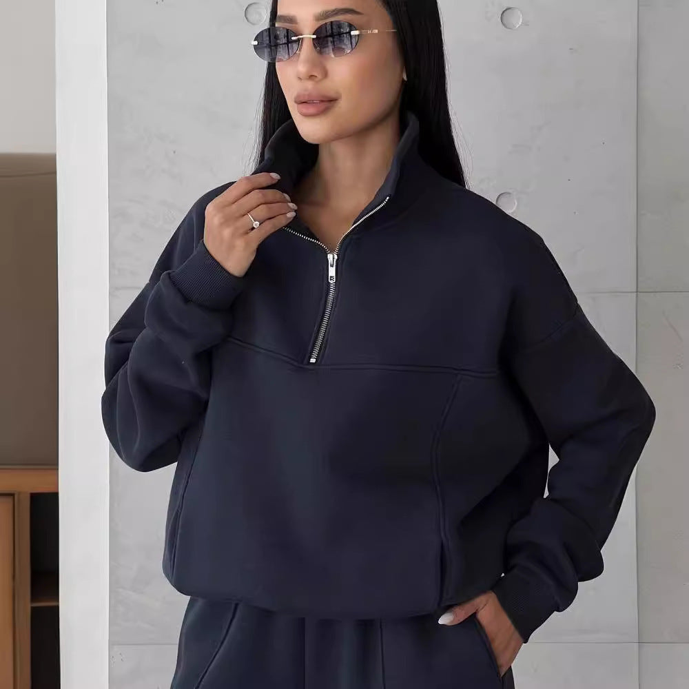 Female Zipper Sport Wear Set