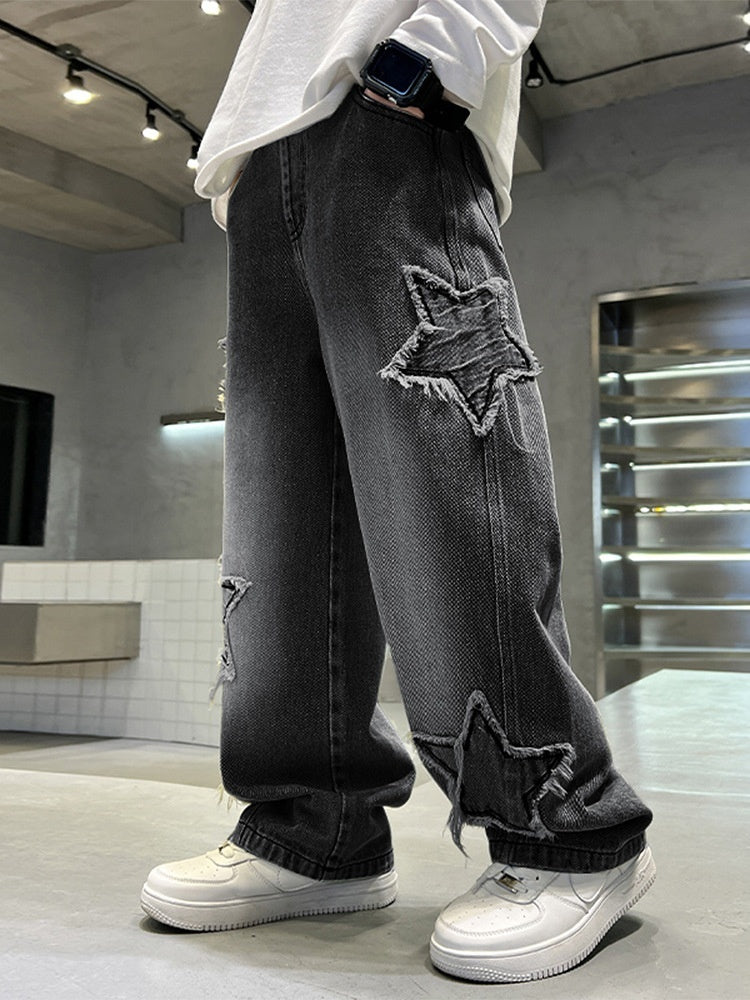 Wide-leg Pentagram Jeans