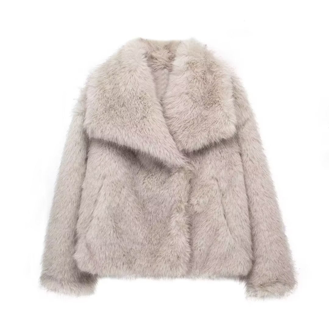 Plush Warm Thicken Fluffy Lapel