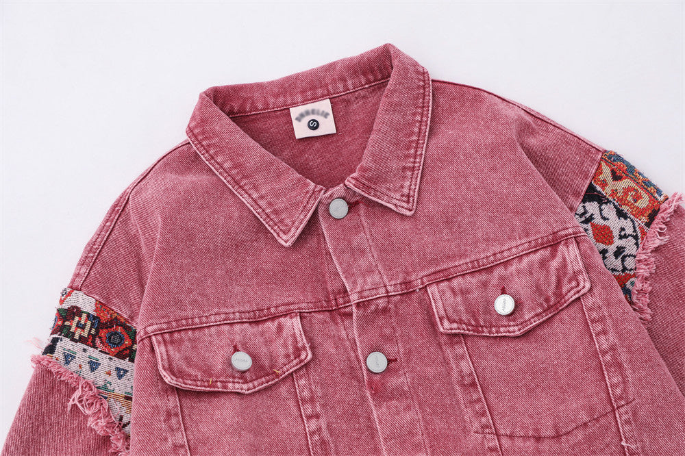 Washed And Worn Denim Jacket